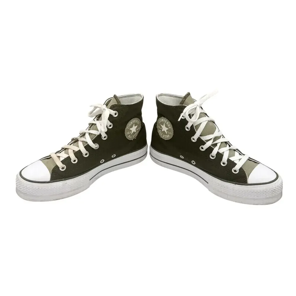 Converse Chuck Taylor Lift Platform High Top Olive Green Mens 6.5 Womens 8.5